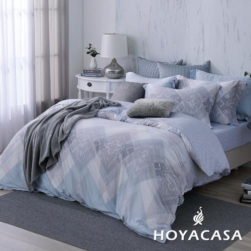 HOYACASA時尚節奏 雙人四件式天絲柔棉兩用被床包組