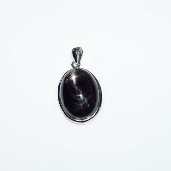 【喨喨飾品】黑星石純銀墜 黑色水晶中的極品 M370