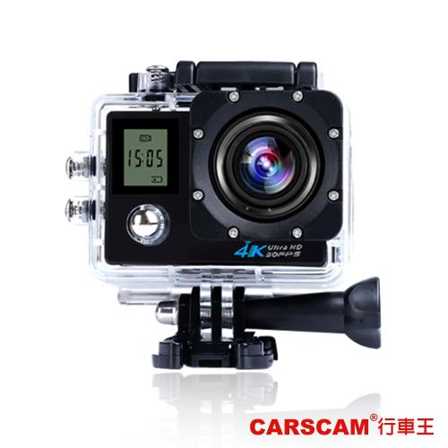 CARSCAM行車王 4K WIFI雙螢幕防水極限運動攝影機-(加贈16G記憶卡+專用搖控器)