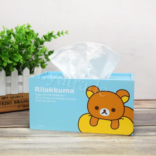 Rilakkuma 拉拉熊 懶懶熊超萌抽拉式 面紙盒 衛生紙盒-放空中-天藍