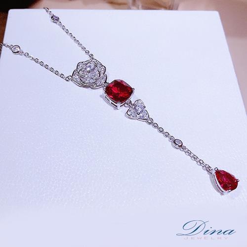 DINA JEWELRY 蒂娜珠寶  法式玫瑰 925純銀CZ鑽項鍊 (HL93156)