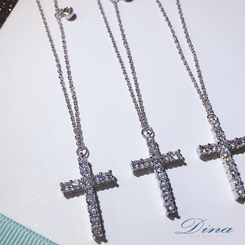 DINA JEWELRY 蒂娜珠寶   超閃鑽十字架 925純銀CZ鑽項鍊  (MJSM51502)