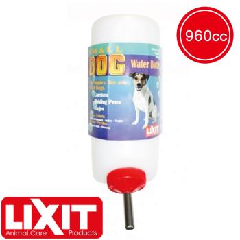 LIXIT 45度出水鋼管設計 中小型犬飲水瓶 960cc/附彈簧掛繩