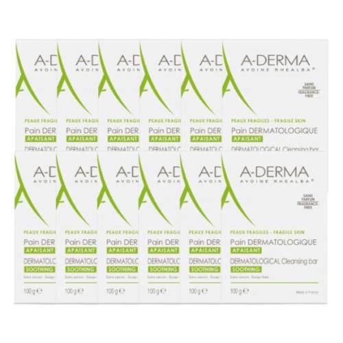 A-DERMA艾芙美 燕麥非皂性潔膚皂12入特惠組(原廠公司貨)