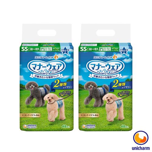 Unicharm 日本消臭大師 禮貌帶男用-超小型犬SS 48片 X 2包
