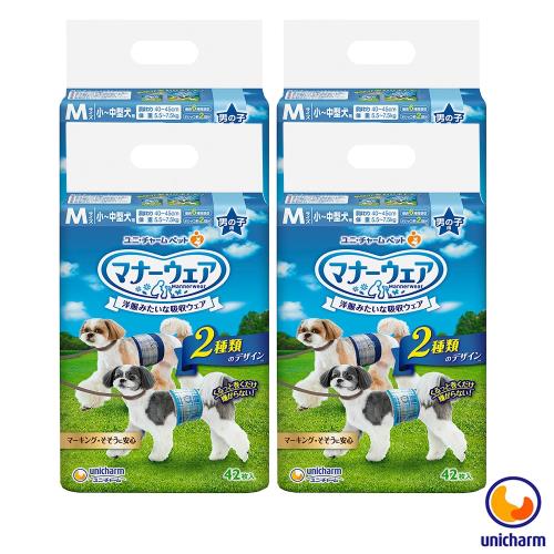 Unicharm 日本消臭大師 禮貌帶男用-中小型犬M 42片 X 4包