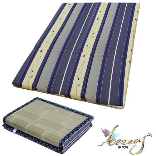 日式刮青蓆-藍紋點點床墊-雙人5x6尺