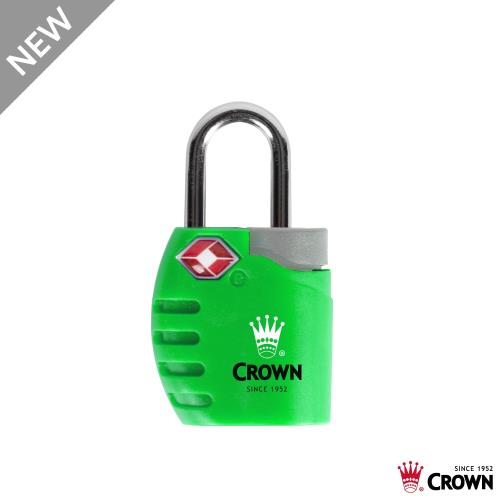 CROWN 皇冠  TSA 海關鑰匙鎖 鎖頭掛鎖 螢光綠色