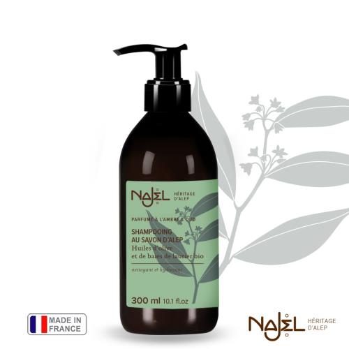 法國Najel阿勒坡古皂液-淨透平衡頭皮SPA洗髮精300ml/木質沉香(出油頭皮屑)