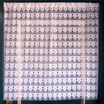 Lassley蕾絲妮-菱形方塊紗簾 90X90cm(二色可選)