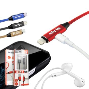 MyStyle 能插耳機聽音樂與通話的快速充電線 for iphone Xs Max/Xs/X/XR/i8/i7