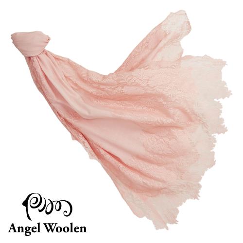 Angel Woolen 印度手工cashmere粉舞蕾絲披肩