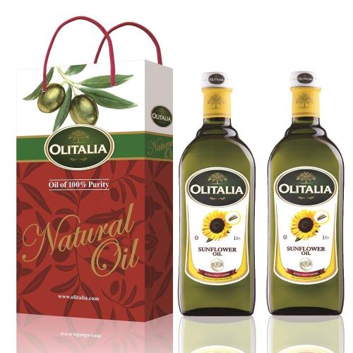 Olitalia奧利塔-葵花油禮盒1組(2瓶葵花油/盒);再送1組葵花油禮盒(1000ML/瓶;2瓶葵花油/盒)