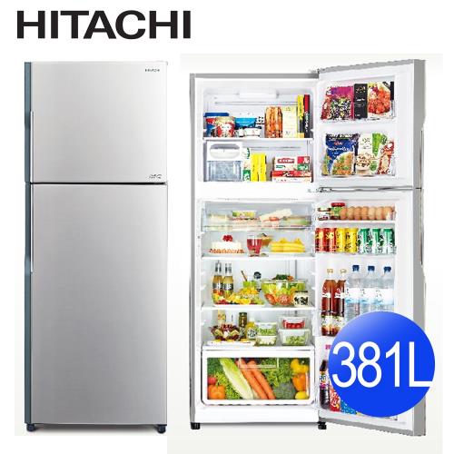 HITACHI日立381L變頻雙門電冰箱(SLS典雅銀)RV399