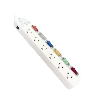 臺灣製~【電精靈】 6開6插座3P電腦延長線6尺(1.8米) PSK-336A
