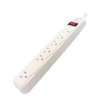 臺灣製~【電精靈】 單切平貼式3孔6座延長線 9尺(2.7米) PSK-3016B