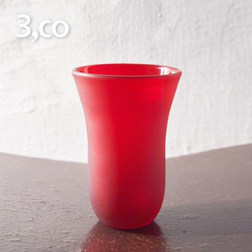 3,co 手工彩色玻璃杯(大) - 紅