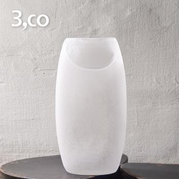 3,co 玻璃月型口扁平花器(9號) - 白