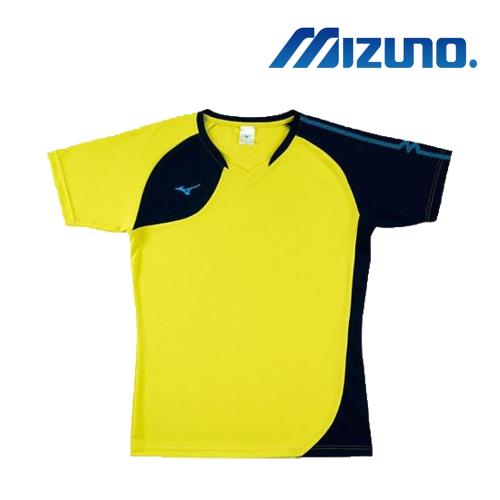 Mizuno 美津濃 男女 排球上衣 螢光黃+深丈青 V2TA8G1645