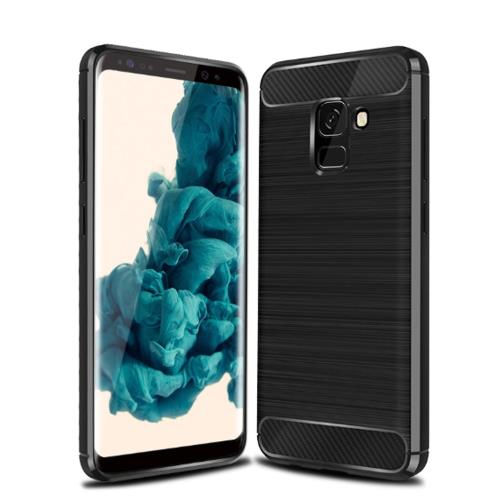 YANGYI揚邑-Samsung Galaxy A8 2018 拉絲紋碳纖維軟殼散熱防震抗摔手機殼
