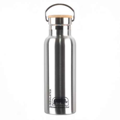 犀牛RHINO Vacuum Bottle雙層不鏽鋼保溫水壺(竹片蓋)500ml-四色可選
