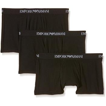 EMPORIO ARMANI 男時尚標誌黑色四角內著3件組(預購)