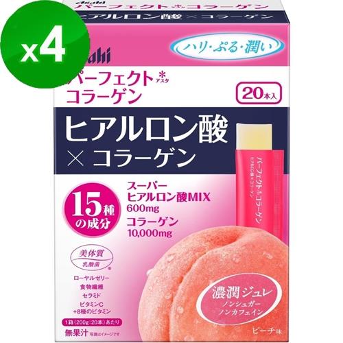 【日本Asahi】朝日膠原蛋白果凍條x4盒-水蜜桃味(20支/盒)