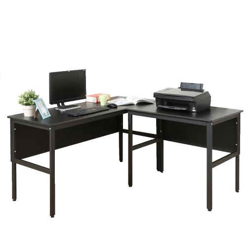 DFhouse  頂楓150+90公分大L型工作桌-黑橡木色