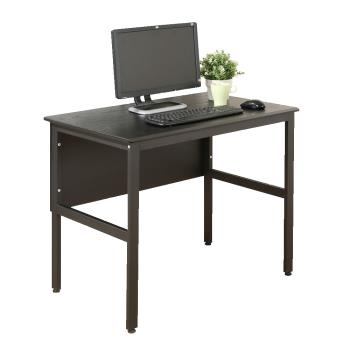 DFhouse 頂楓90公分電腦辦公桌-黑橡木色