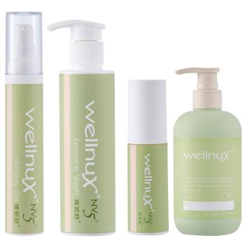 WellnuX維妮舒 高效全能潔淨防護組-浴潔露+嫩白凝膠+原液芬露+貼身衣物手洗精