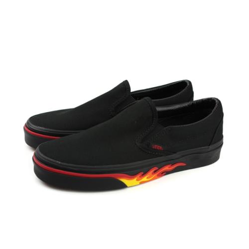 VANS Classic Slip-On 懶人鞋 運動鞋 黑色 火焰 男女鞋 181010824 no493