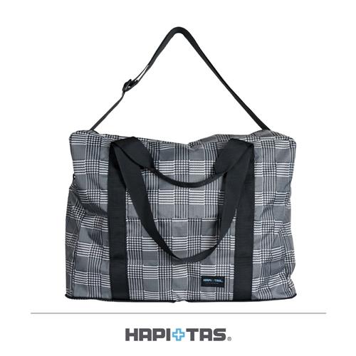 Traveler Station-HAPI+TAS 摺疊旅行袋(3WAY)-黑灰色蘇格蘭格紋
