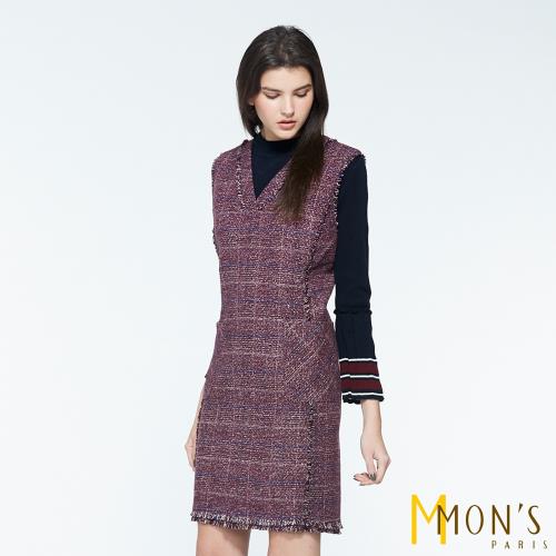 MONS國際專櫃小香風羔羊毛優雅洋裝