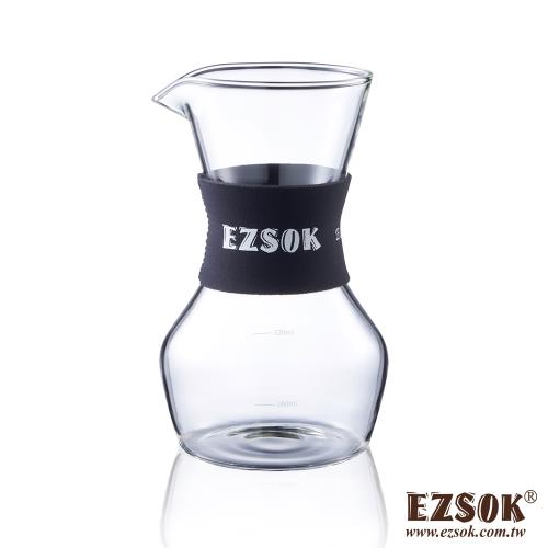 EZSOK 經典 防滑玻璃咖啡手沖壺 流行霧黑色(350ml)