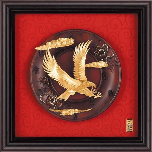 開運陶源] 雅鑑鑫品金箔畫圓盤系列(小) 共八款選一(23x23cm)|開運畫作