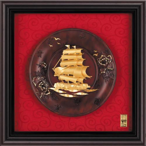 開運陶源] 雅鑑鑫品金箔畫圓盤系列(小) 共八款選一(23x23cm)|開運畫作