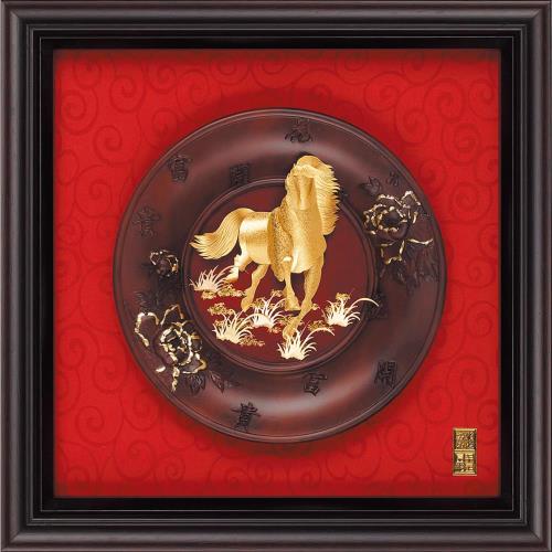 開運陶源] 雅鑑鑫品金箔畫圓盤系列(小) 共八款選一(23x23cm)|開運畫作