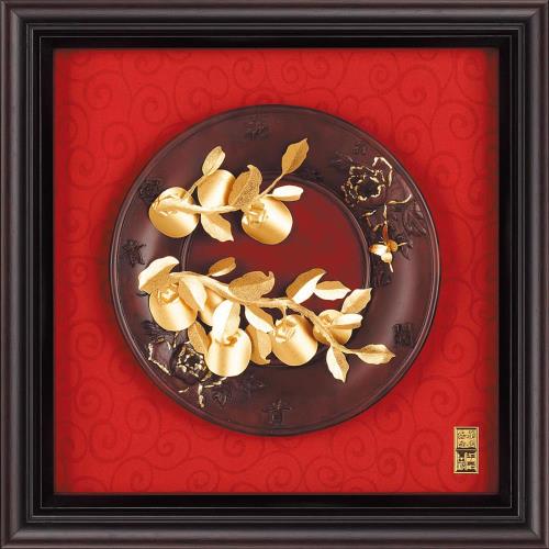 開運陶源] 雅鑑鑫品金箔畫圓盤系列(小) 共八款選一(23x23cm)|開運畫作