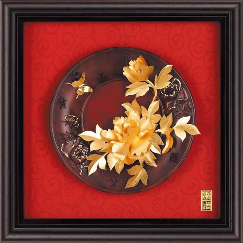 [開運陶源] 雅鑑鑫品 金箔畫圓盤系列(小) 共八款選一 (23x23cm)