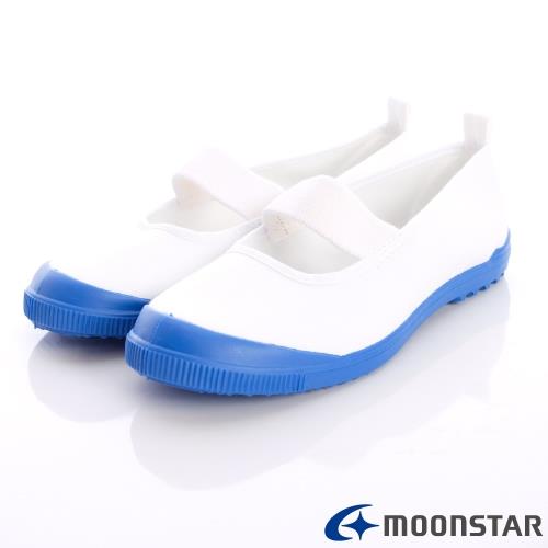 日本Moonstar抗菌防滑室內鞋(白/藍)中小童段-MS015-(15cm~19cm)-m