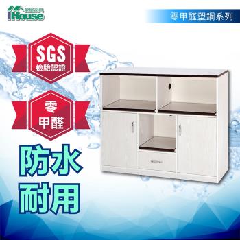 IHouse-零甲醛 環保塑鋼3託2門1抽電器櫃(寬127深42高112cm)