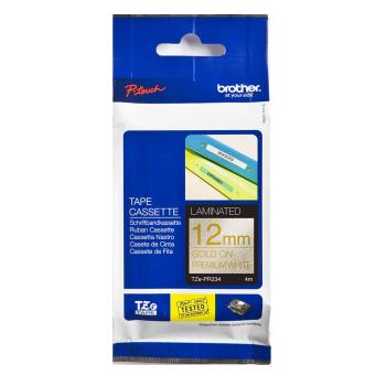 Brother TZe-PR234 華麗護貝標籤帶(12mm 華麗白底金字)