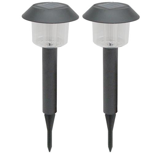 月陽黑帽太陽能充電式自動光控LED庭園燈草坪燈插地燈超值2入(50042)