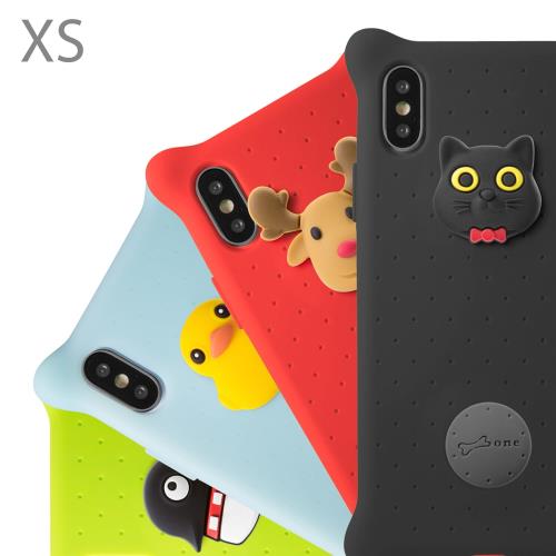Bone / iPhone XS 手機殼 泡泡保護套 (5.8吋) - 派提鴨/麋鹿先生/喵喵貓/企鵝小丸