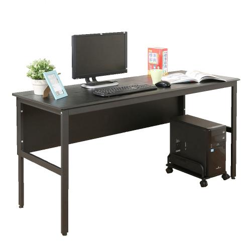 DFhouse  頂楓150公分電腦辦公桌+主機架-黑橡木色