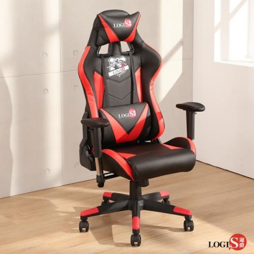 LOGIS邏爵 大將紅黑色全皮面電競椅 電腦椅 主管椅 賽車椅 皮椅2018