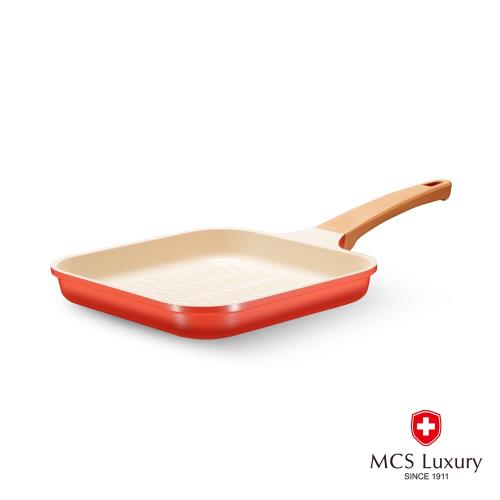 MCS Luxury系列柿紅釉光陶瓷不沾方煎鍋22cm