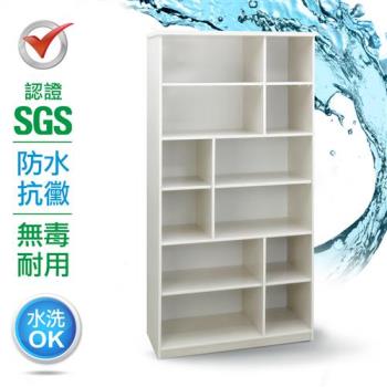 IHouse-SGS 防潮抗蟲蛀塑鋼加高開放收納置物櫃(寬90.5深43高180cm)