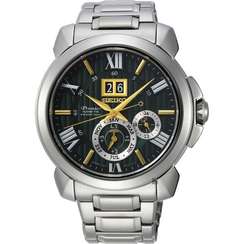 SEIKO精工Premier人動電能萬年曆限量手錶-42.9mm7D56-0AF0G(SNP155J1)