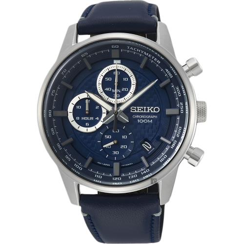 SEIKO精工 CS 城市系列計時手錶-藍/42mm 8T67-00G0B(SSB333P1)